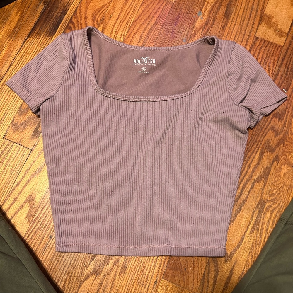 Hollister Purple Fitted Crop Bodysuit